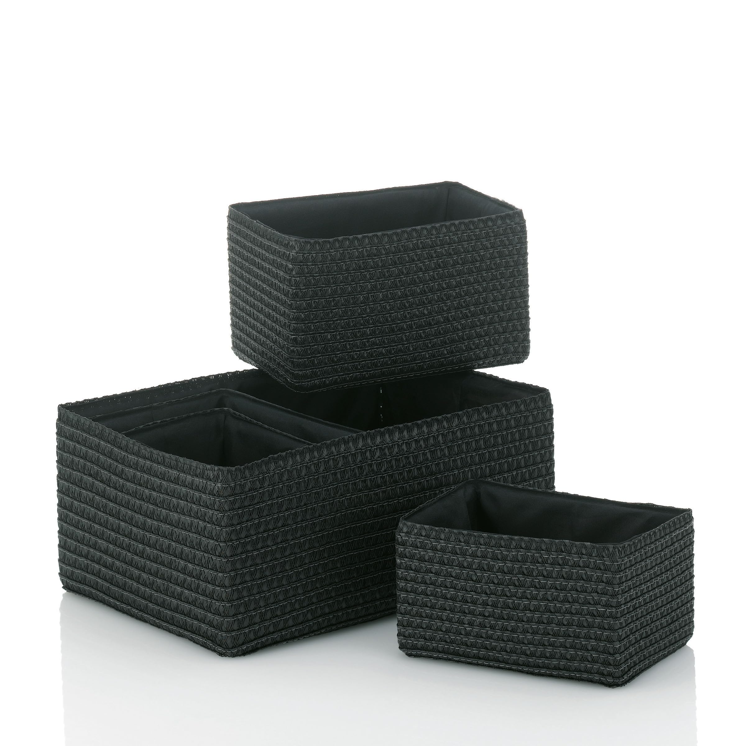 kela-rimossa-korb-set-5-teilig-schwarz-pp-geflecht-mit-stoff image 1