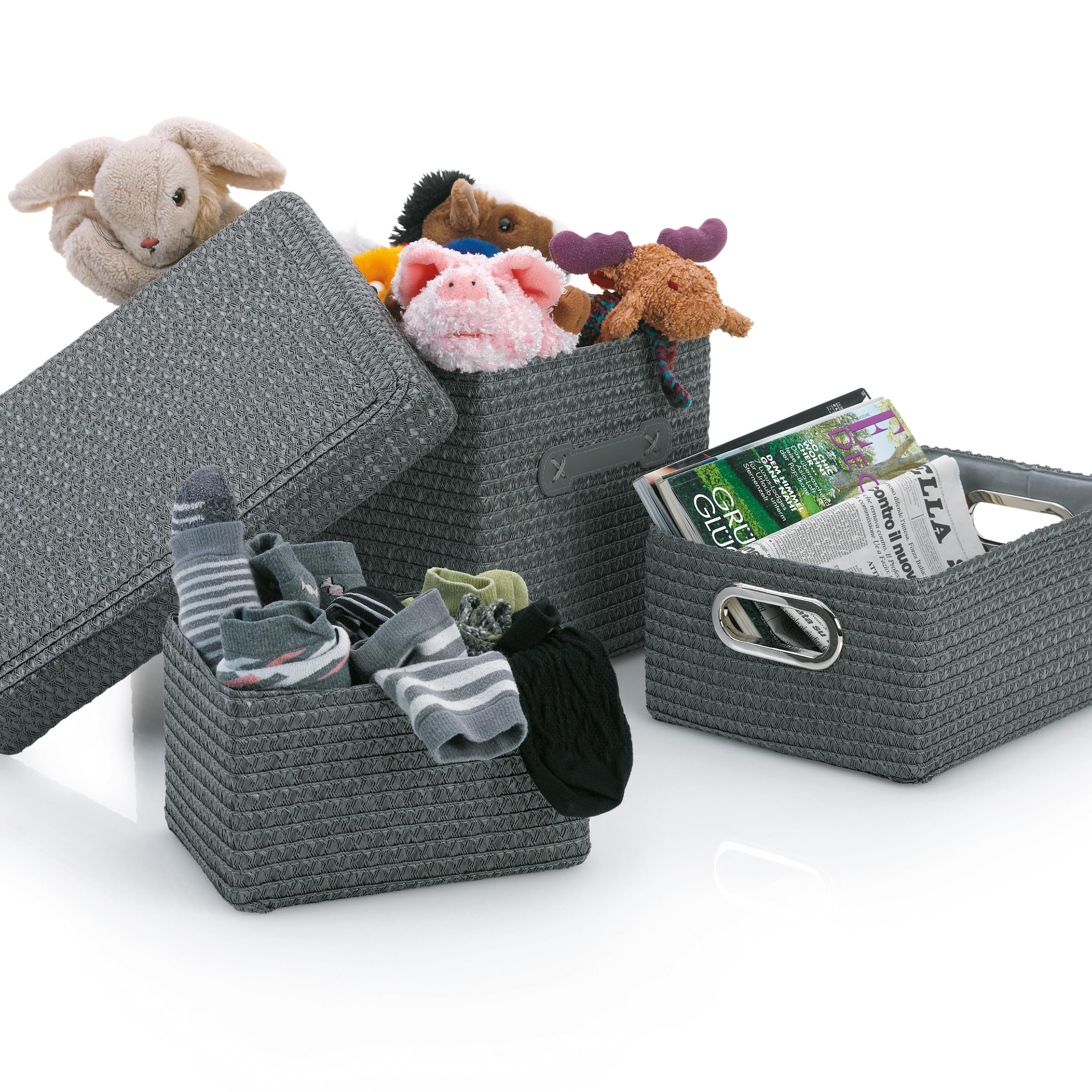 kela-rimossa-korb-set-5-teilig-schwarz-pp-geflecht-mit-stoff image 2