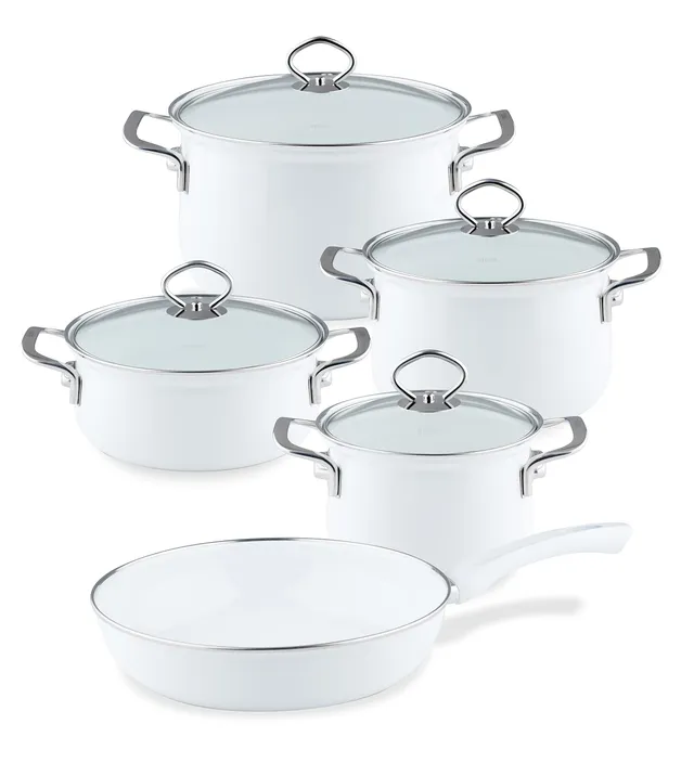 riess-nouvelle-kochset-5-teilig-emaille-arcticwei-16-24-cm image 1