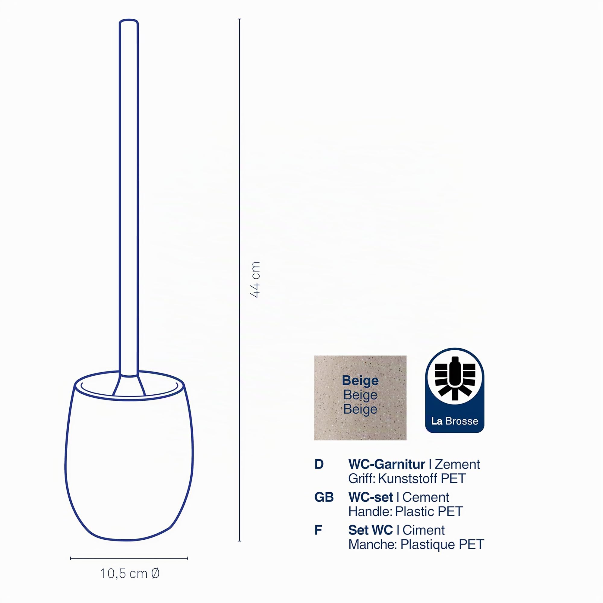 kela-roda-wc-garnitur-10-5-cm-zement-beige-mit-kunststoffgriff image 3