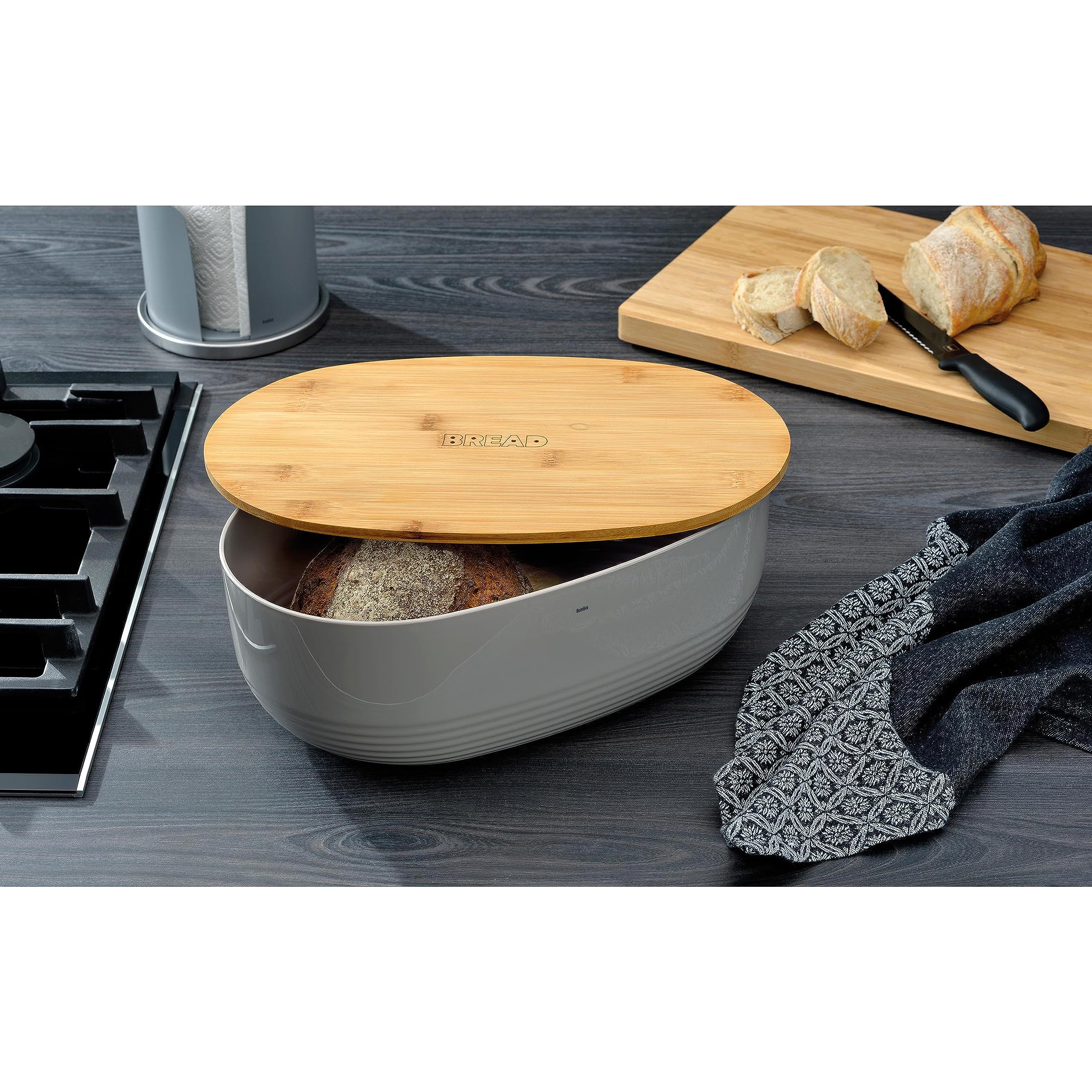 kela-namur-brotkasten-grau-37-5x23x14cm-mit-bambusdeckel image 2