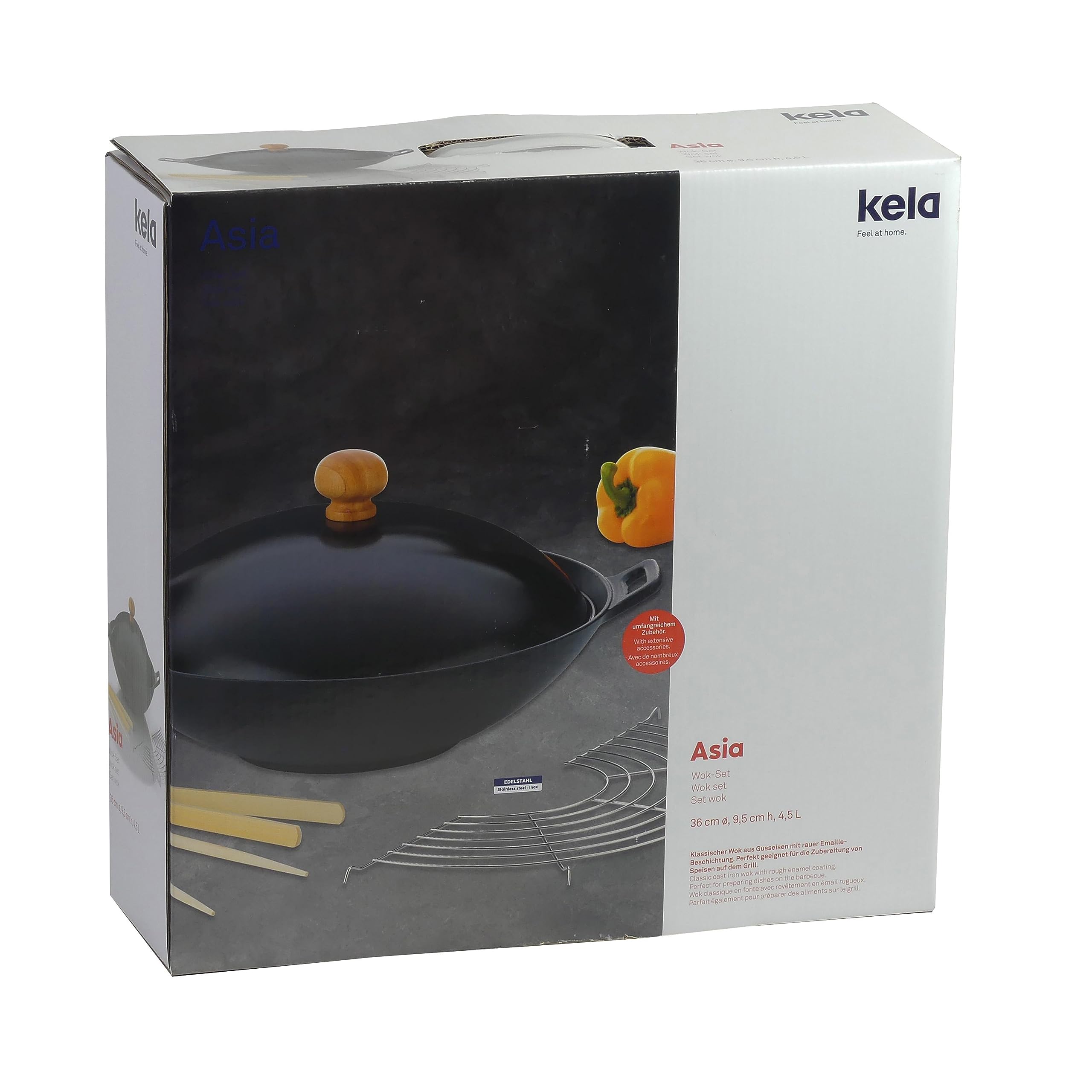 kela-asia-wokpfanne-gusseisen-mit-deckel-36-cm-4-5-liter image 6