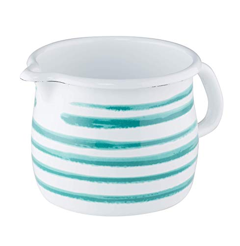 riess-0093-048-schnabeltopf-gebaucht-10-cm-0-75-liter-gr-n-geflammt-wei-emaille image 2