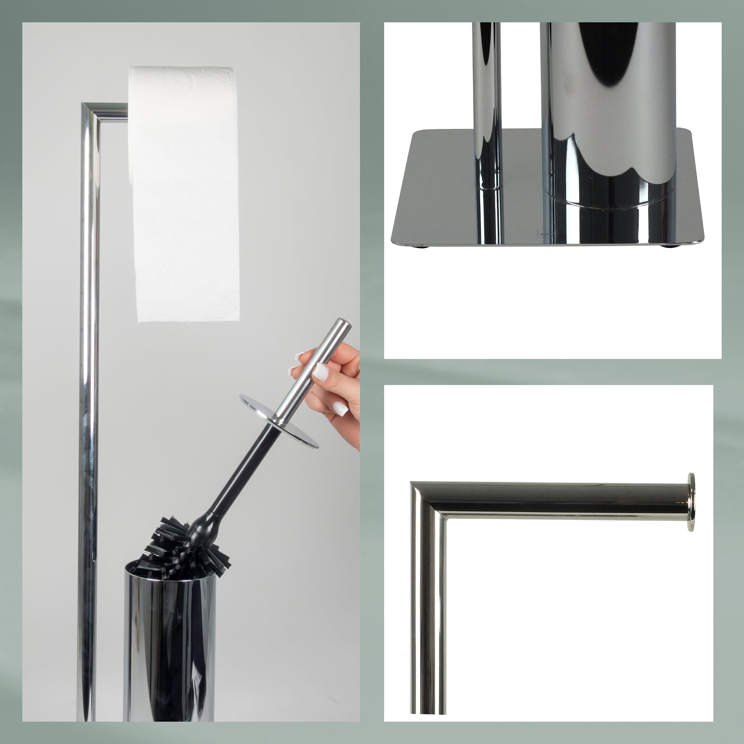 kela-style-wc-garnitur-stand-71-cm-metall-gl-nzend-mit-b-rste-und-papierhalter image 5