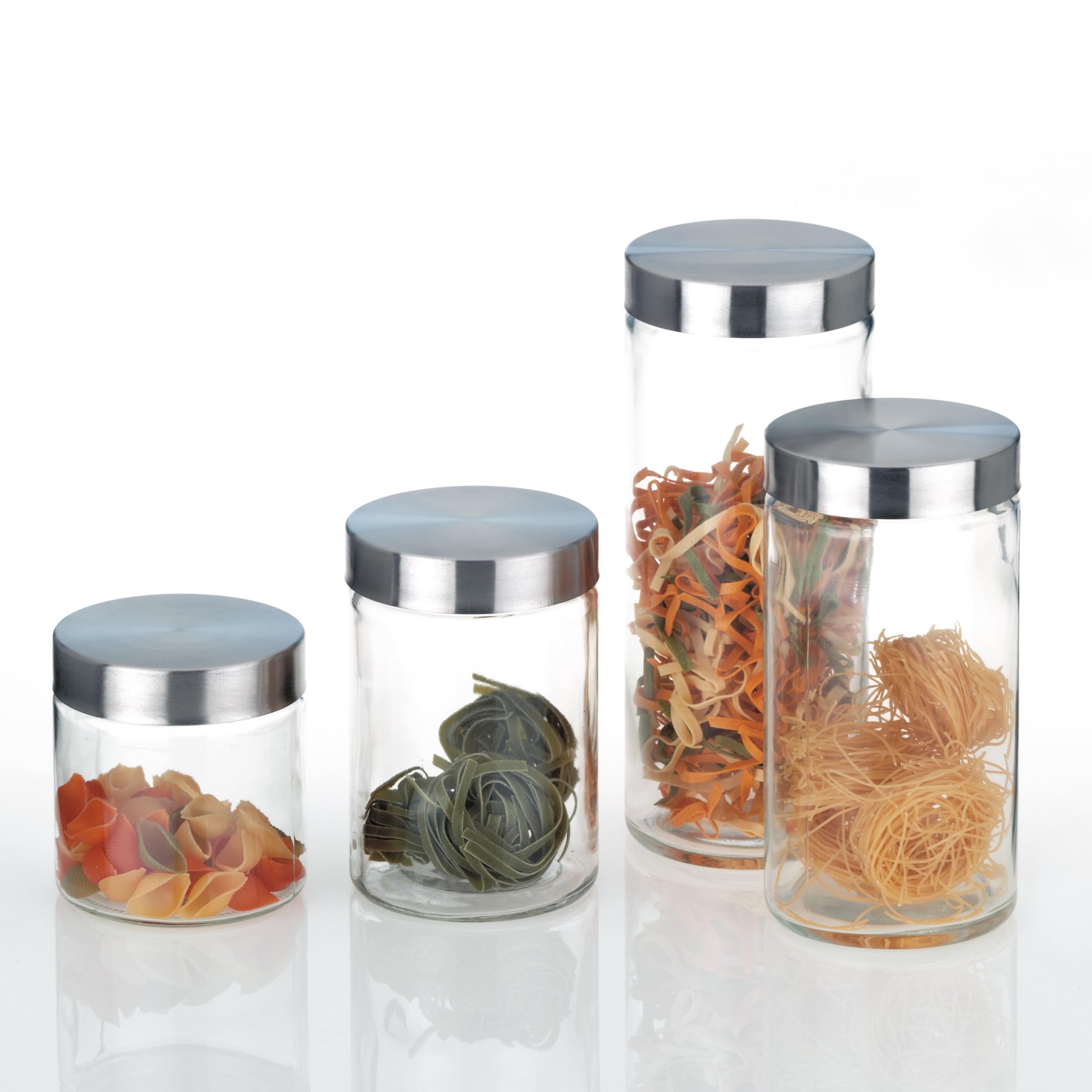 kela-bera-vorratsdosen-set-4x-1-2-l-glas-rund-mit-edelstahldeckel image 2