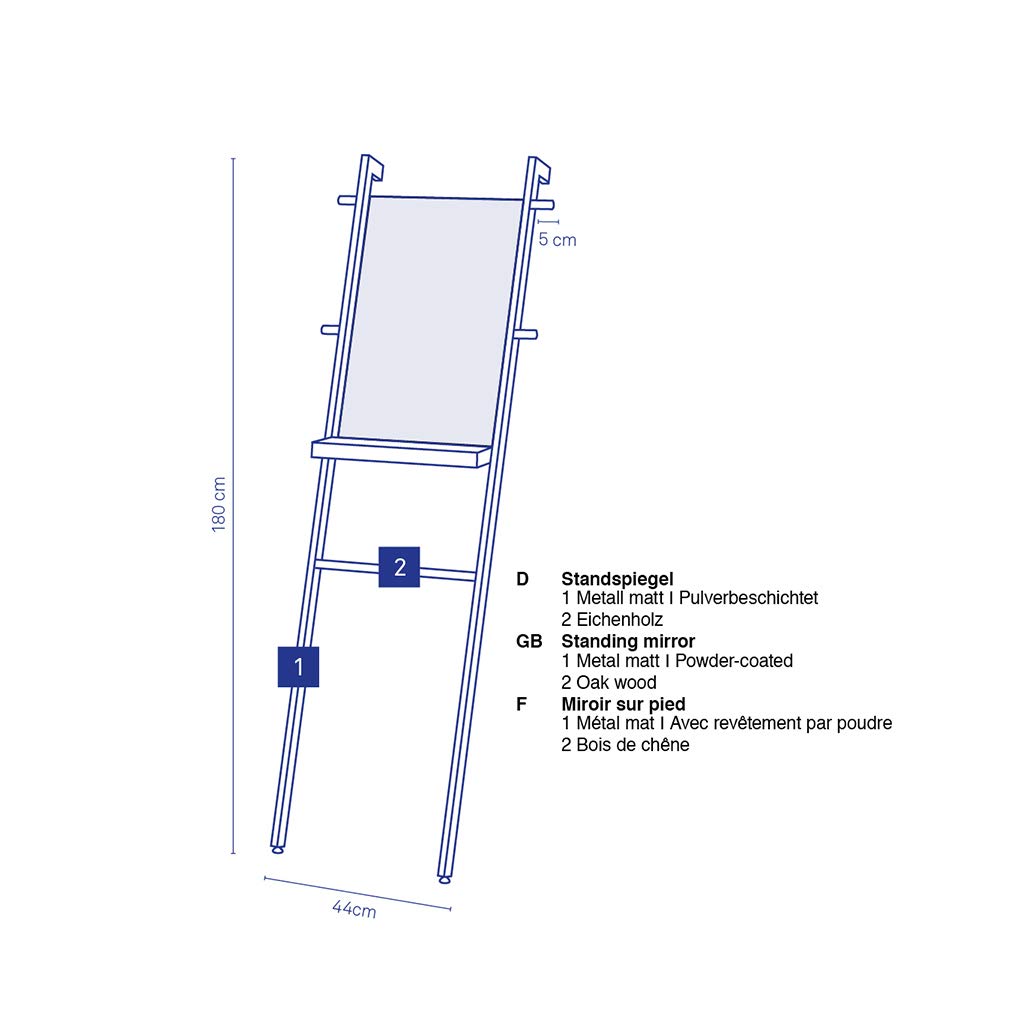 kela-oak-standspiegel-180-cm-schwarz-matt-mit-eichenholz image 8