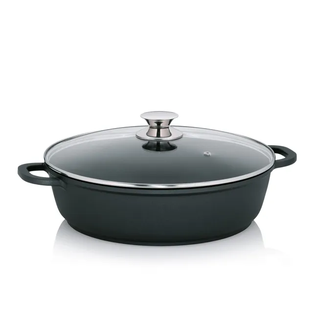 kela-kerros-schmorpfanne-32cm-5l-aluguss-mit-glasdeckel image 1
