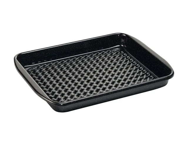 riess-classic-grilltasse-eckig-32-x-42-cm-emaille-schwarz-gelocht image 1