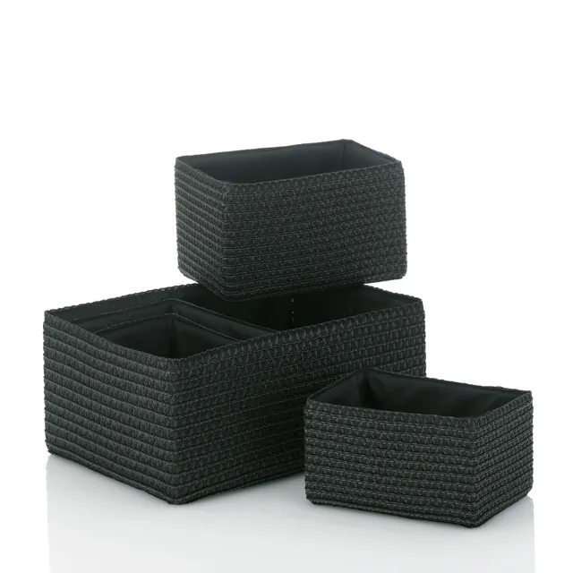 kela-rimossa-korb-set-5-teilig-schwarz-pp-geflecht-mit-stoff image 1