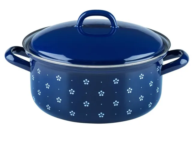 riess-0130-073-kasserolle-mit-deckel-20-cm-bl-mchenblau-emaille-2-0-liter image 1