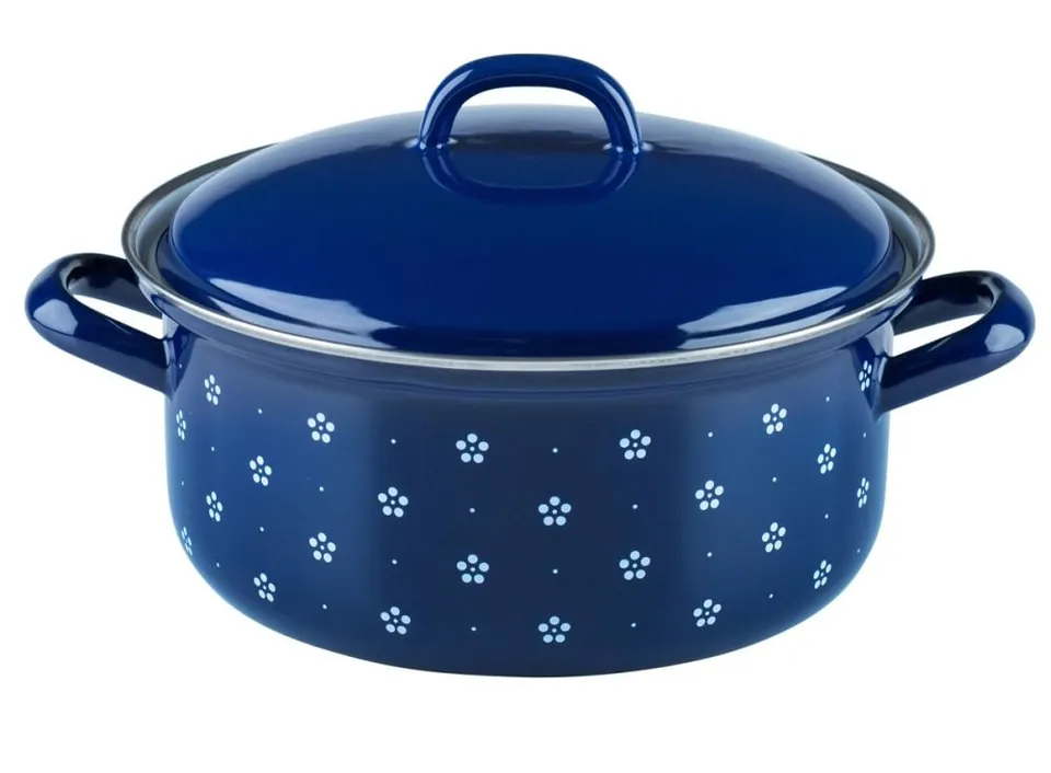 riess-0130-073-kasserolle-mit-deckel-20-cm-bl-mchenblau-emaille-2-0-liter image 1
