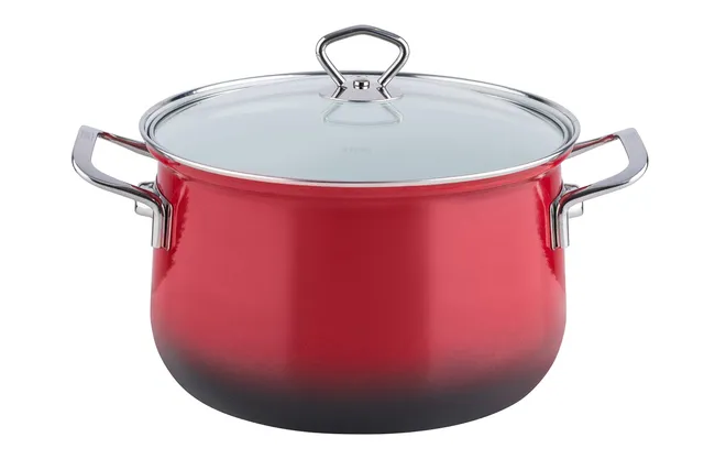 riess-nouvelle-brombeer-fleischtopf-mit-glasdeckel-24-cm-6-liter-emaille-rot image 1