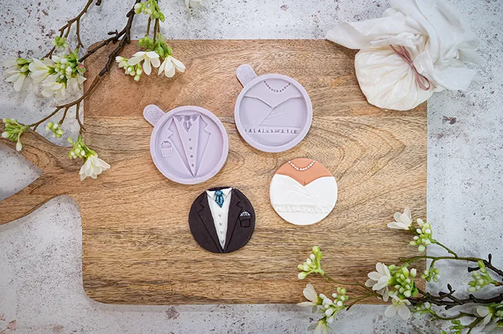 karen-davies-cupcake-tops-bride-groom-silikonform image 1