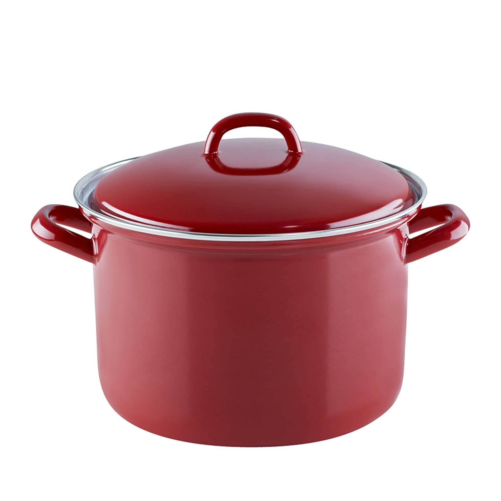 riess-0125-030-fleischtopf-mit-deckel-22-cm-4-5-liter-emaille-ceramic-glas-red image 1