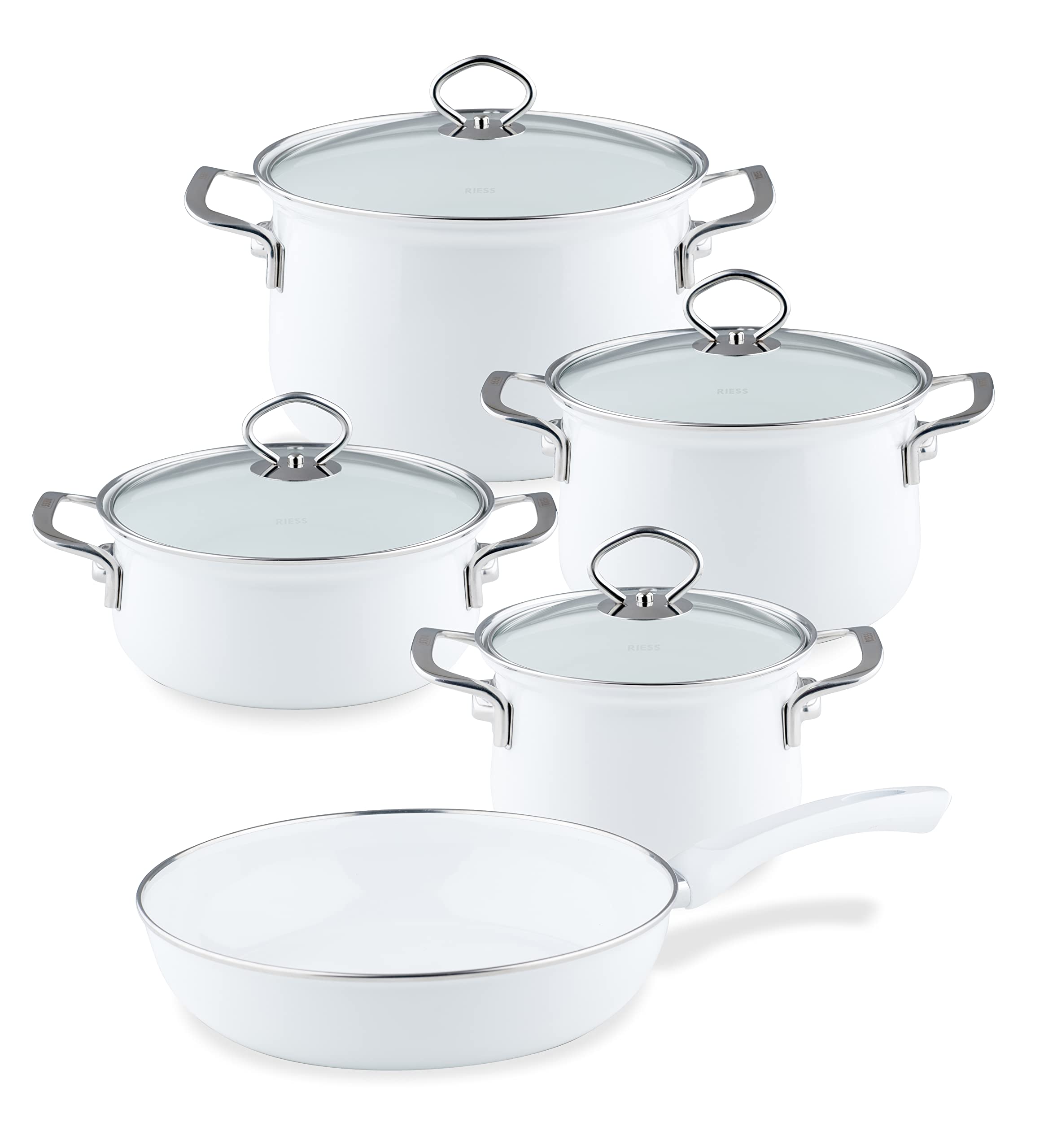 riess-nouvelle-kochset-5-teilig-emaille-arcticwei-16-24-cm image 1