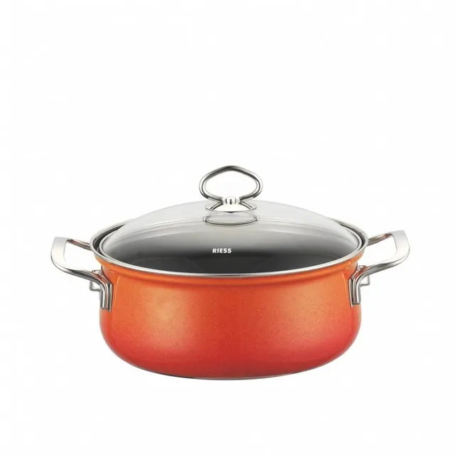 riess-emaille-kasserolle-20-cm-2-0-l-rot-mit-glasdeckel image 1