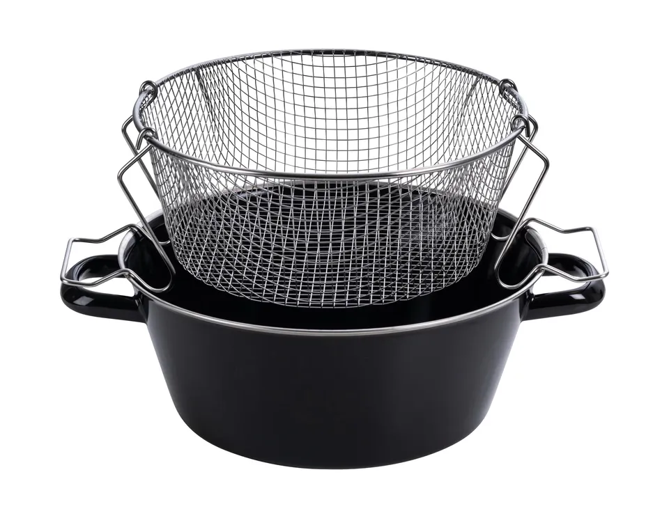 riess-pommes-frites-pfanne-20-cm-schwarzemaille-mit-frittier-einsatz-induktion image 1