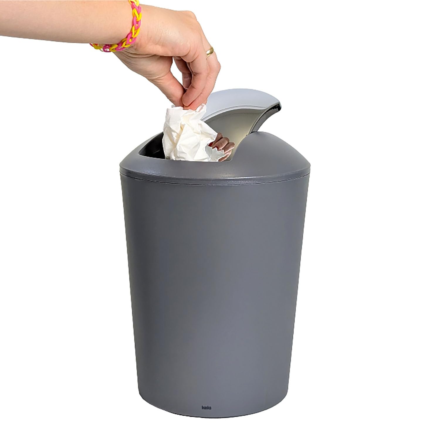 kela-marta-schwingdeckeleimer-5l-kosmetikeimer-grau-matt-kunststoff image 4