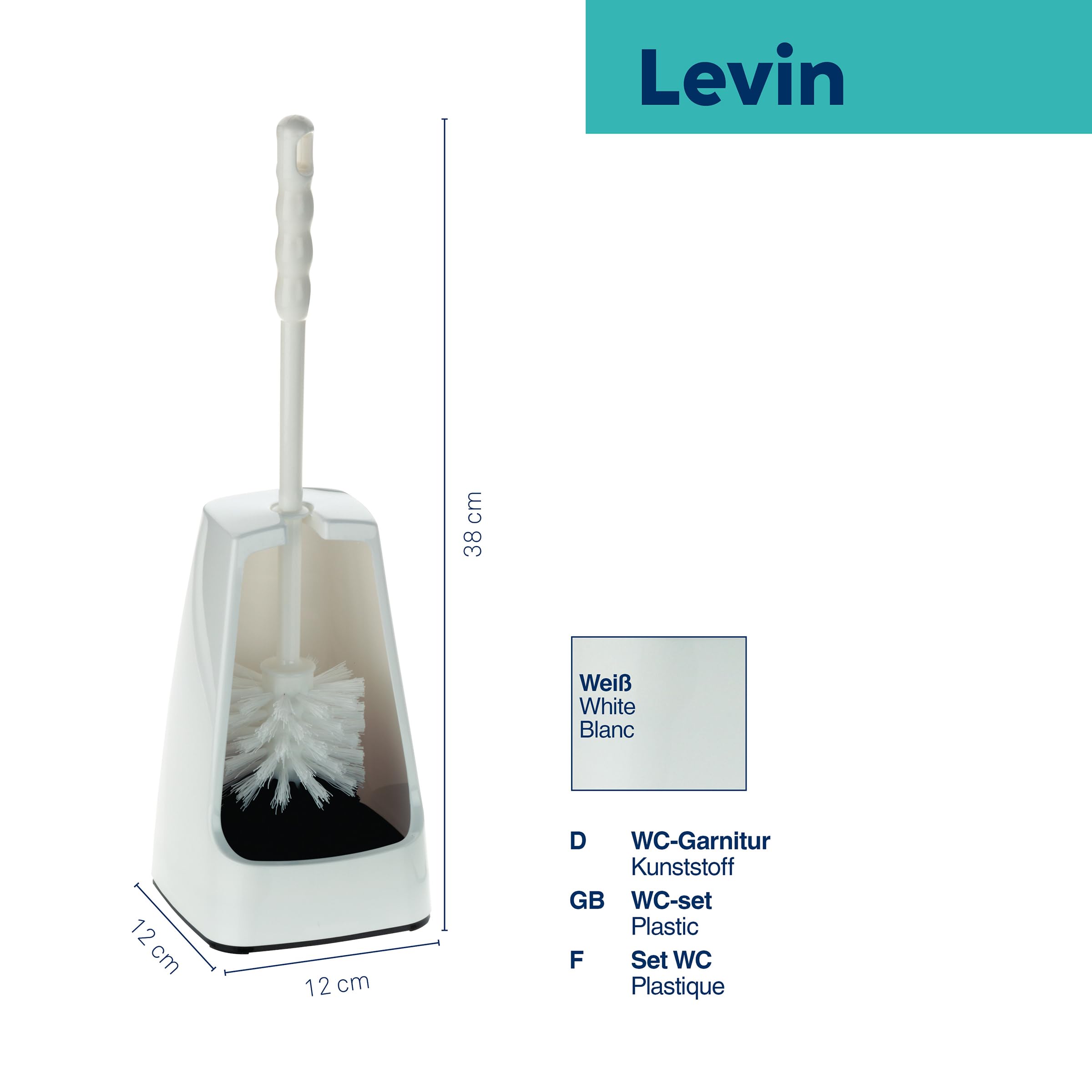 kela-levin-26010-wc-b-rstengarnitur-38-cm-kunststoff-wei image 3