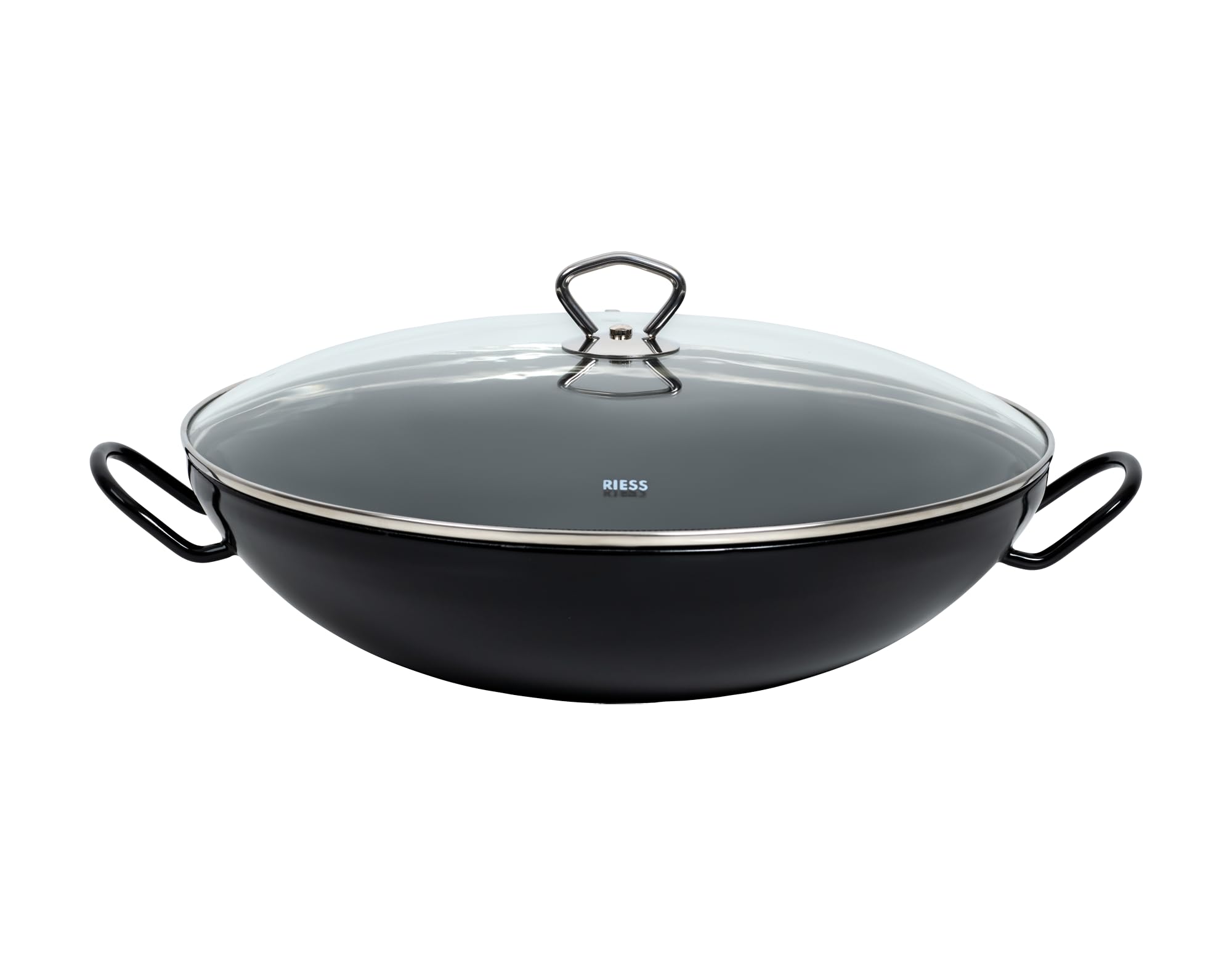 riess-classic-wok-mit-glasdeckel-36-cm-schwarzemaille-4-liter image 1