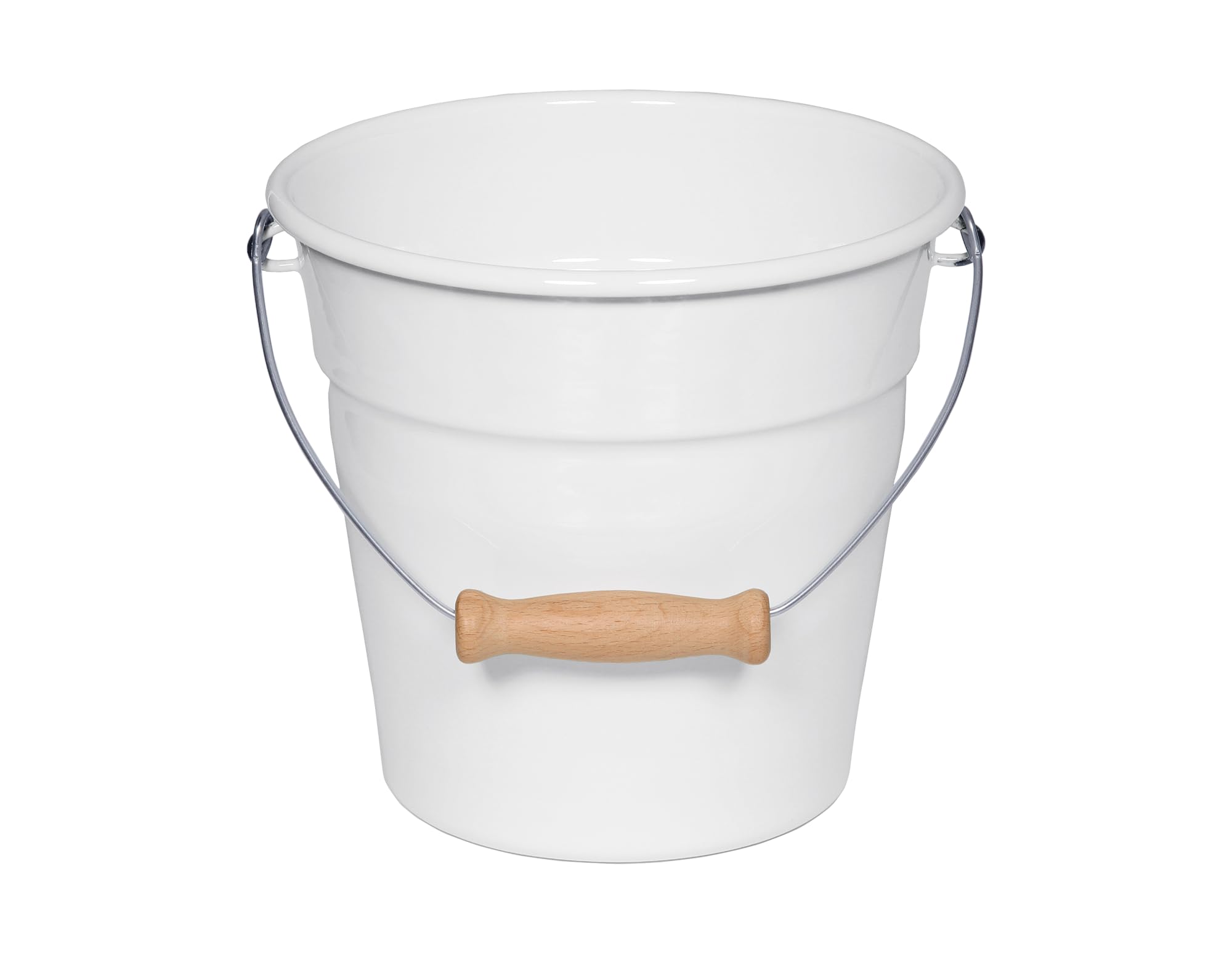 riess-0597-033-minieimer-classic-weiss-16-cm-1-75-liter-emaille-mit-holzgriff image 1