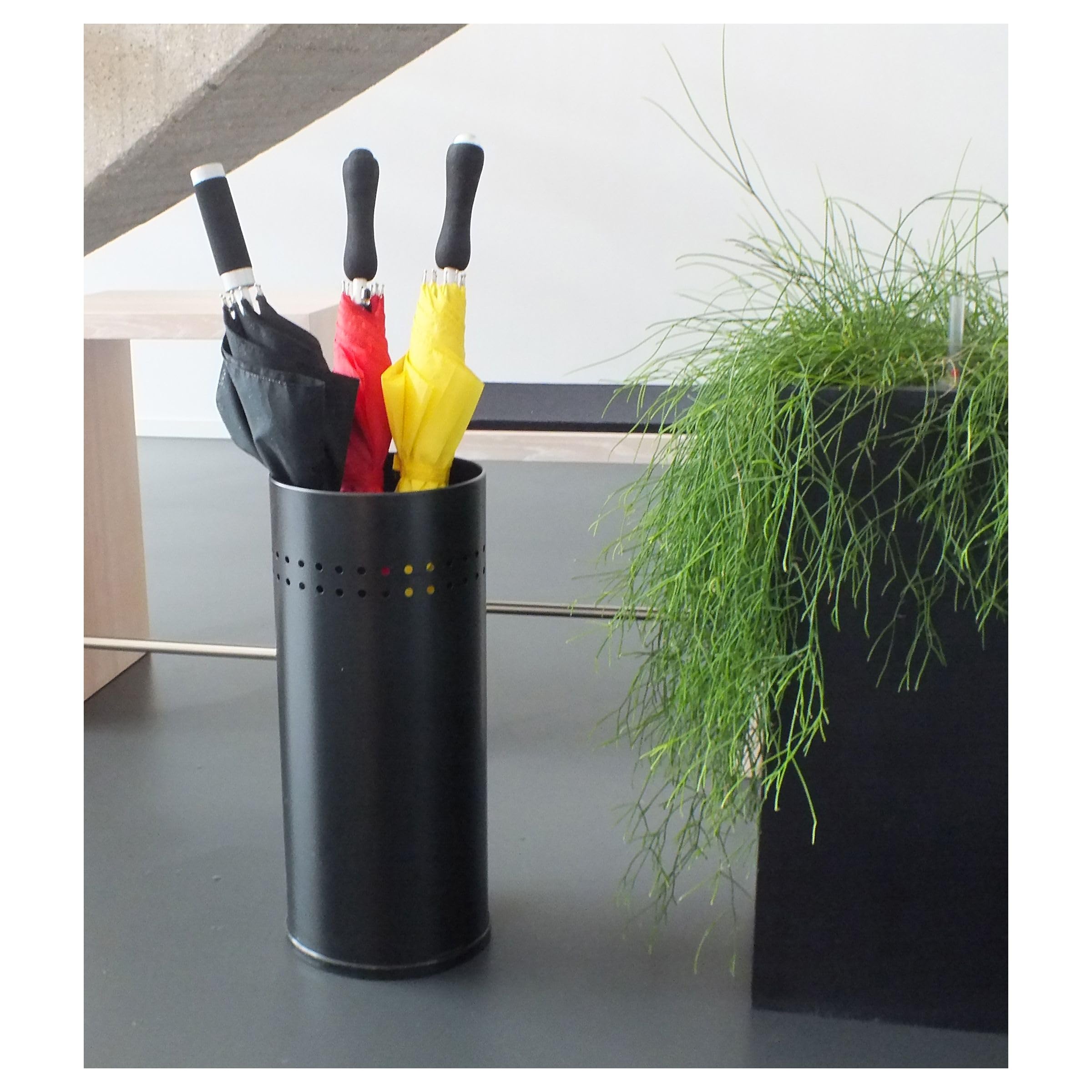 kela-graphito-regenschirmst-nder-50-cm-metall-schwarz-matt-mit-auffangwanne image 5