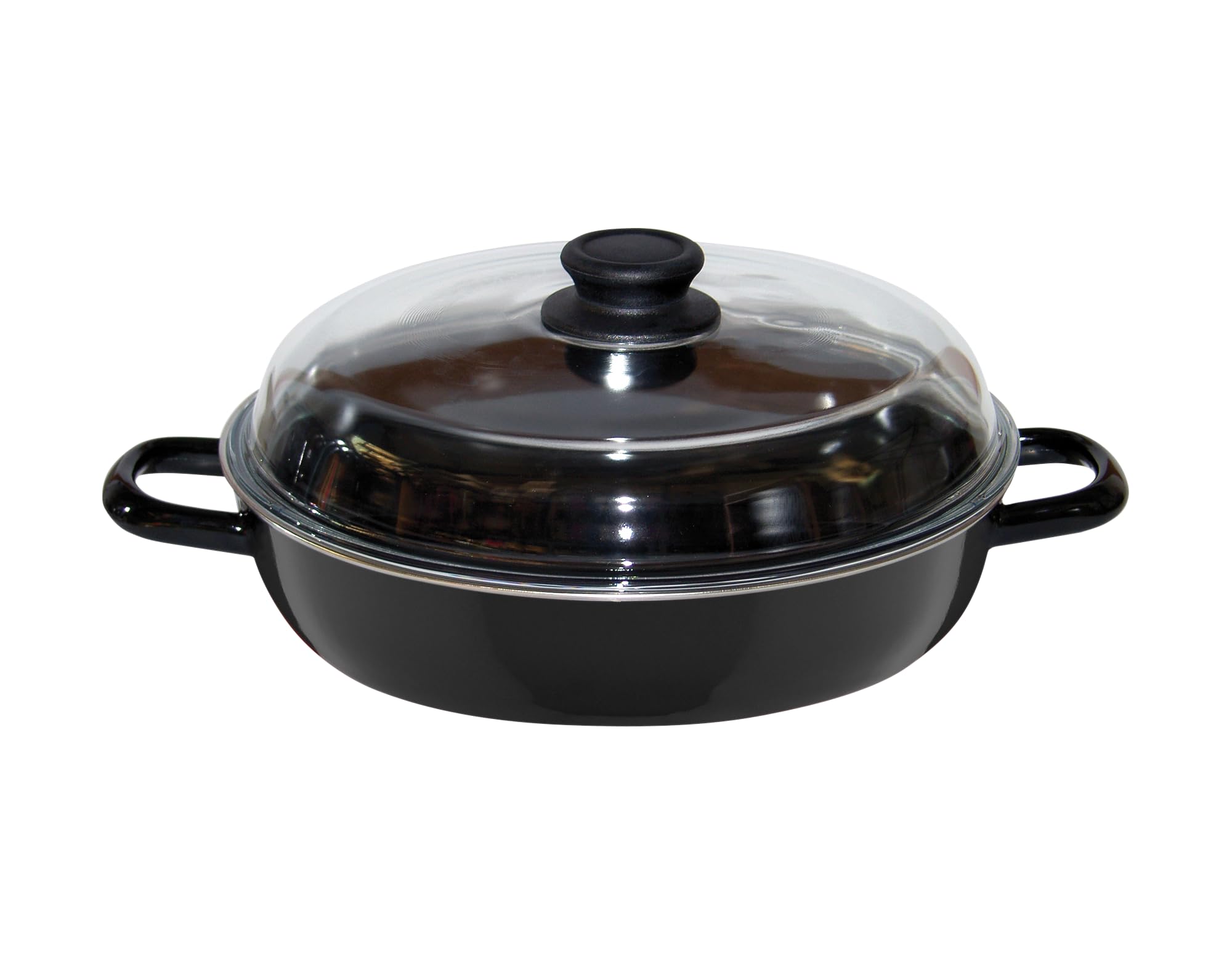 riess-schmorpfanne-schwarzemaille-28-cm-2-6-liter-mit-glasdeckel image 1