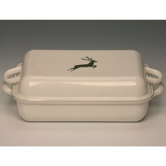 riess-hirsch-gr-n-bratpfanne-mit-deckel-37x26-cm-4-6-l-emaille image 1