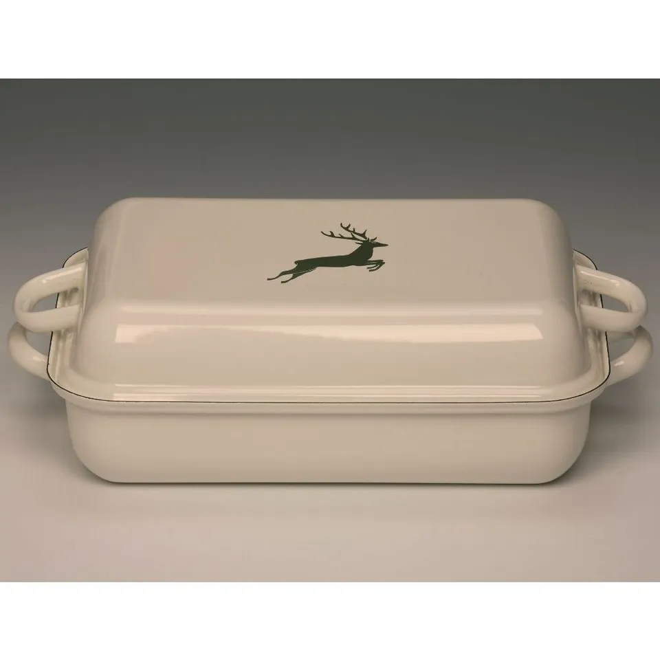 riess-hirsch-gr-n-bratpfanne-mit-deckel-37x26-cm-4-6-l-emaille image 1