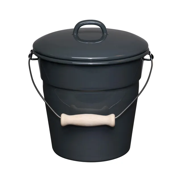 riess-bioeimer-mit-deckel-20-cm-3-5-liter-dark-grey-emaille image 1