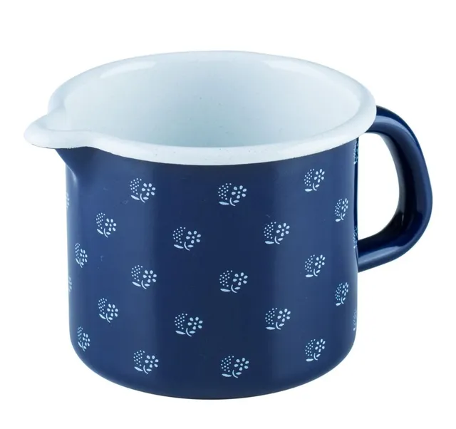 riess-0038-074-schnabeltopf-9-cm-dirndlblau-emaille-0-5-liter-mit-deckel image 1