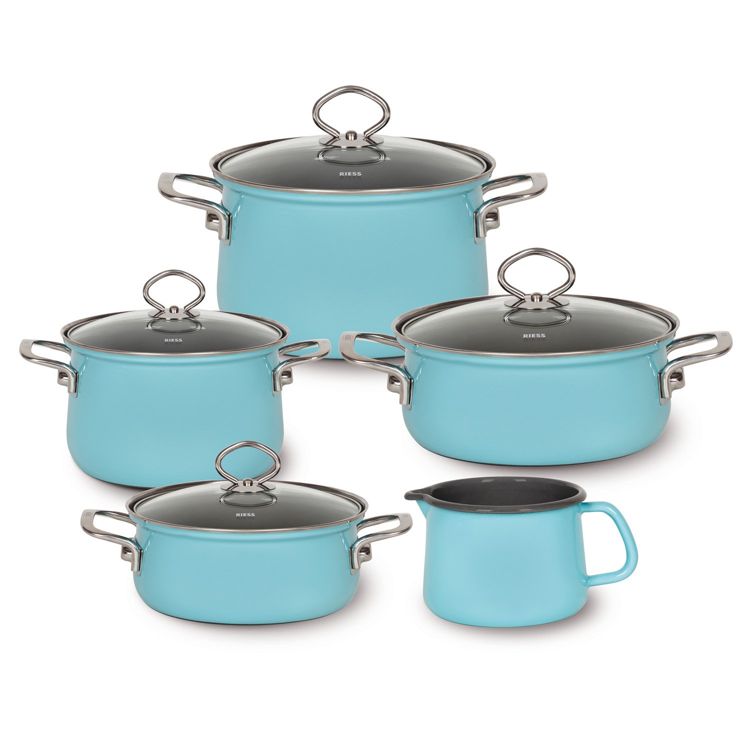 riess-0659-037-fleischtopf-mit-glasdeckel-24-cm-kristallblau-emaille-6-0-liter image 2
