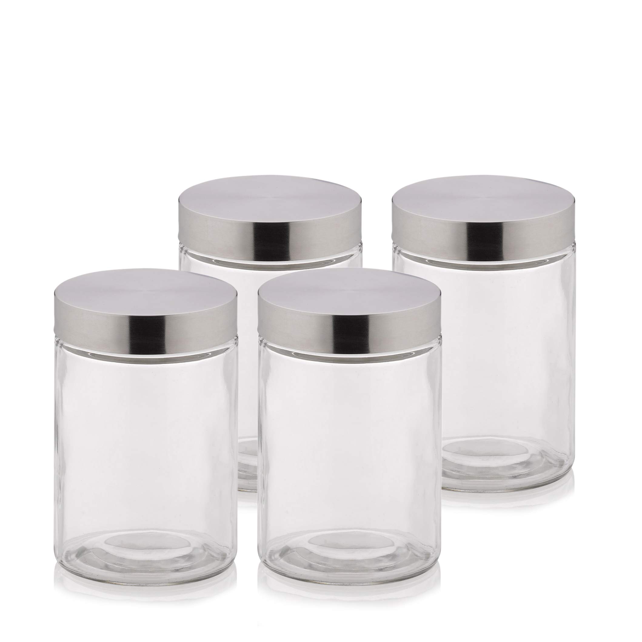 kela-bera-vorratsdosen-set-4x-1-2-l-glas-rund-mit-edelstahldeckel image 1