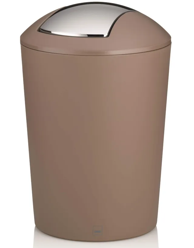 kela-marta-22775-schwingdeckeleimer-5-l-kunststoff-taupe-19-5-x-29-cm image 1