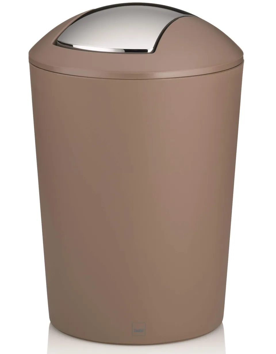 kela-marta-22775-schwingdeckeleimer-5-l-kunststoff-taupe-19-5-x-29-cm image 1