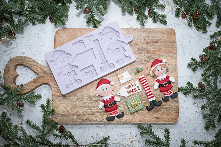 karen-davies-christmas-elves-silikonform-weihnachtselfen image 1
