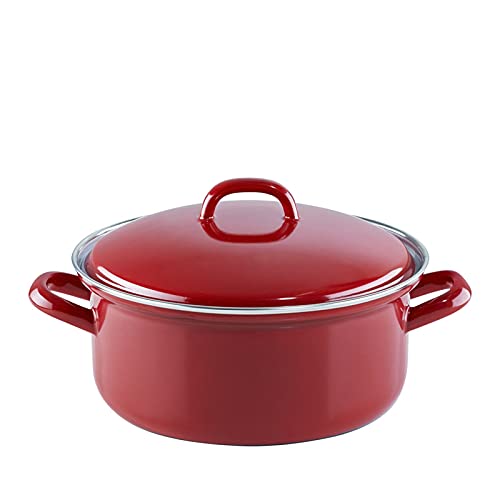 riess-0131-030-kasserolle-mit-deckel-22cm-ceramic-glas-red-emaille-3l image 2