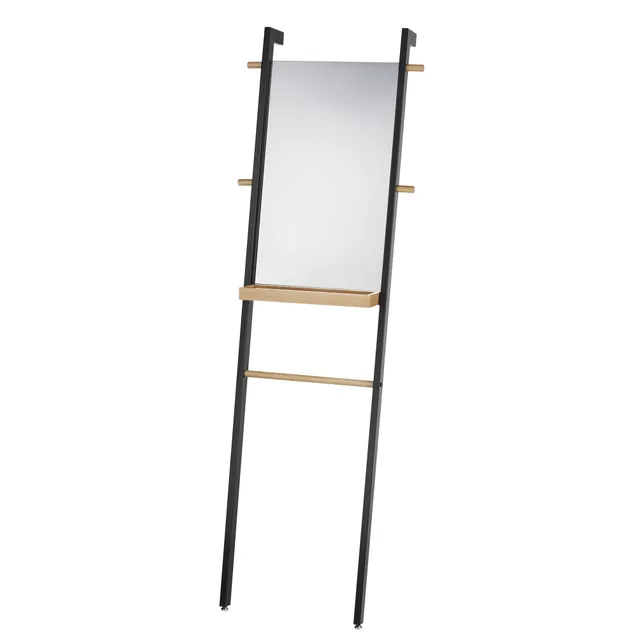 kela-oak-standspiegel-180-cm-schwarz-matt-mit-eichenholz image 1