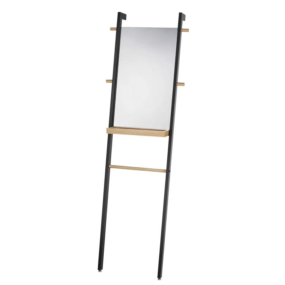 kela-oak-standspiegel-180-cm-schwarz-matt-mit-eichenholz image 1