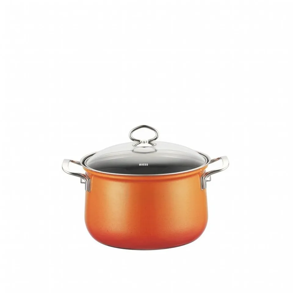 riess-0651-034-topf-mit-glasdeckel-16-cm-corall-emaille-1-5-liter image 1
