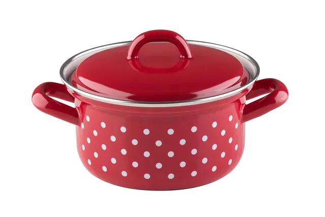 riess-p-nktchen-rot-kasserolle-mit-deckel-14-cm-0-8-l-emaille image 1